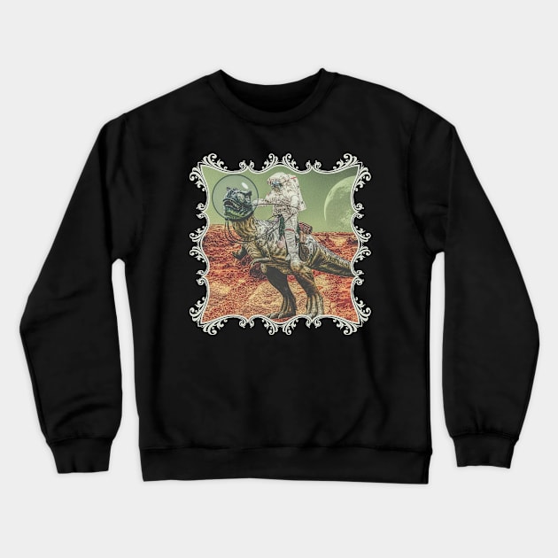 Dinosaur in Space Crewneck Sweatshirt by SPAZE